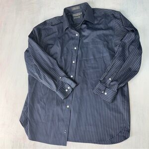 Daniel Cremieux Button Down Shirt Long Sleeve Non Iron blue striped XL sign coll